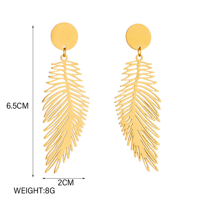 Boucles d'Oreilles Dorées SION L en Acier Inoxydable