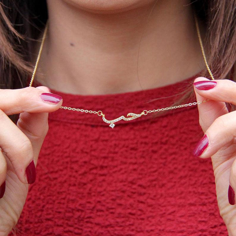 Collier personnalisé en acier inoxydable avec pendentif pour femme