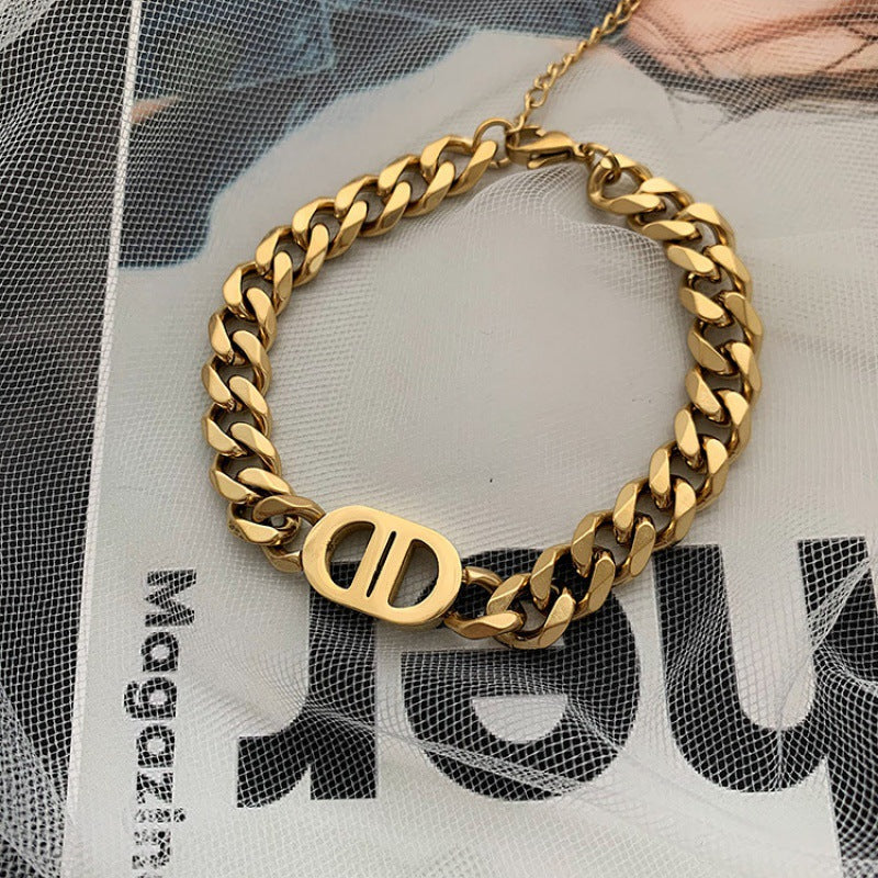 Waterproof Gold Plated Stainless Steel Bracelet for Women