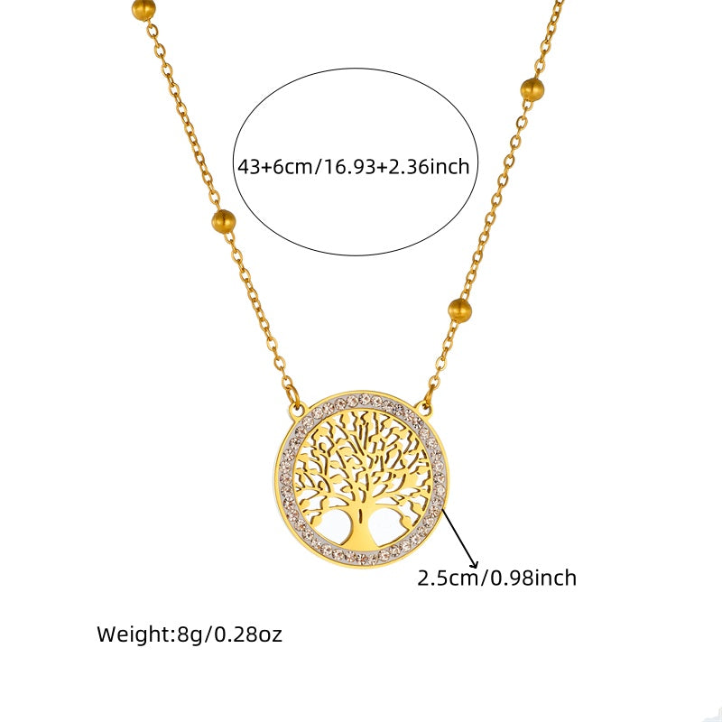 Ensemble de bijoux arbre de vie en acier inoxydable pour femme