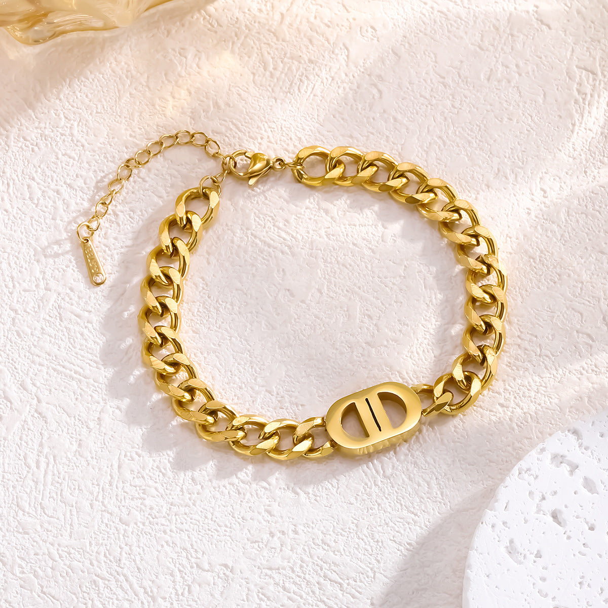 Waterproof Gold Plated Stainless Steel Bracelet for Women